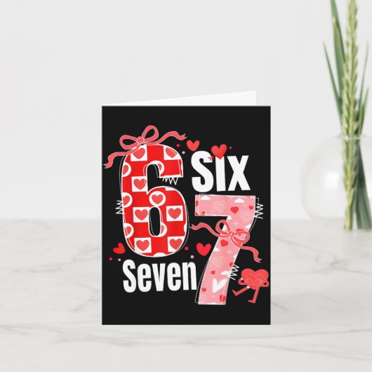 Valentine 67 Six Seven Heart Coquette Bow Valentin Kaart (Voorkant)
