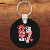 Valentine 67 Six Seven Heart Coquette Bow Valentin Sleutelhanger (Voorkant)