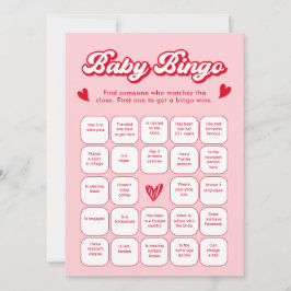 Valentine Baby Shower Baby Bingo Game Card Kaart