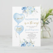 Valentine Baby shower Boy Invitation (Debout devant)