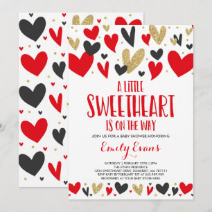 Valentine Baby shower Invitation Chérie bébé