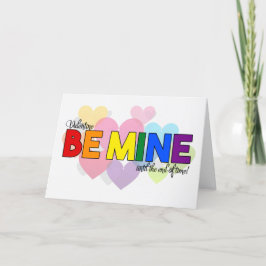 Valentine Be Mine LGBT Regenboog Thema met Harten Feestdagen Kaart