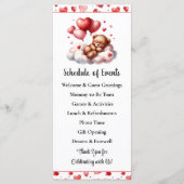 Valentine Bear Baby shower Menu et programme (Dos)