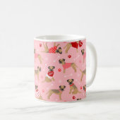 Valentine Border Terrier Pattern Koffiemok (Voorkant rechts)