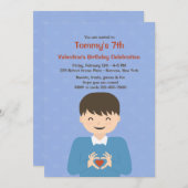 Valentine Boy Invitation de fête d'anniversaire (Devant / Derrière)