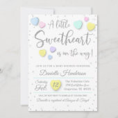 Valentine Candy Hearts Baby shower Invitation (Devant)