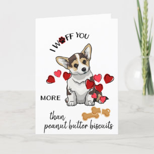 Valentine Card from Your Corgi Dog Love Biscuit Feestdagen Kaart