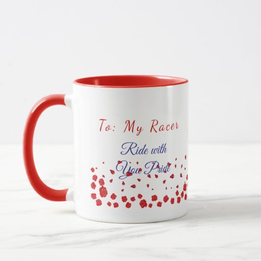 Valentine Celebration Racer Design Cute Mug (Gauche)