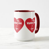 Valentine, c'est l'amour deux tones café Mug (Devant droit)