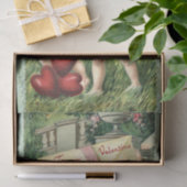 Valentine Cherubs with Envelope of Red Hearts Tissuepapier (Geschenk)