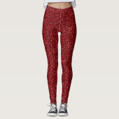 Valentine Classic Trendy Red Glitter Leggings (Voorkant)