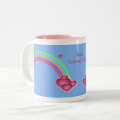 Valentine Coeurs Rainbow Mug (Devant gauche)