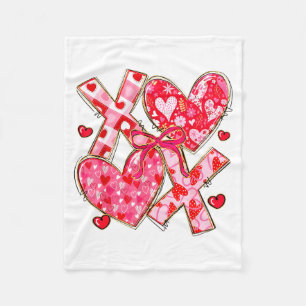 Valentine Coquette Boog Xoxo Hartjes Liefhebber Me Fleece Deken