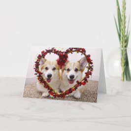 Valentine Corgis Wenskaart & Enveloppen Feestdagen Kaart