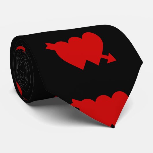 VALENTINE, cravate À DEUX COEURS (Roulé)