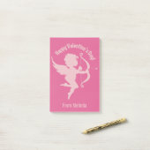 Valentine Cupid nom personnalisé Post-It notes (Sur un bureau)