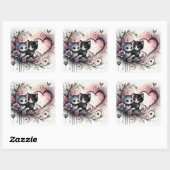 Valentine Cute Cats Sticker – Sweet Love Design (Feuille)