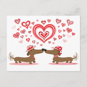 Valentine Dachshunds Feestdagenkaart