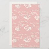 Valentine Day Achtergrond Briefpapier (Voorkant / Achterkant)