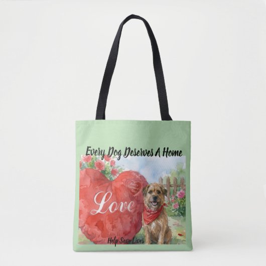 Valentine Day Adopted Dog Tote Bag (Devant)
