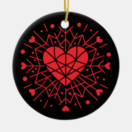 Valentine Day - Red Heart -  Keramisch Ornament