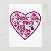 Valentine design, heart with rabbit patterns feestdagenkaart (Voorkant)
