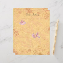 Valentine Distressed Cute Birds Papier fixe