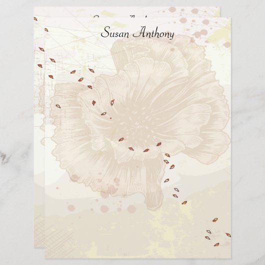 Valentine Distressed Floral Faded Papier fixe (Devant / Derrière)