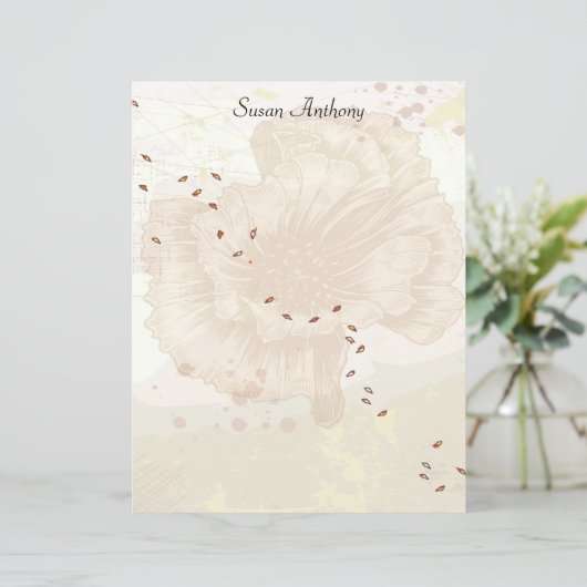 Valentine Distressed Floral Faded Papier fixe (Debout devant)