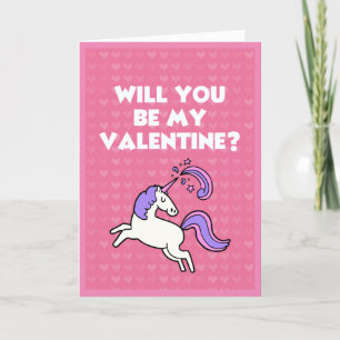 Valentine Eenhoorn Cute Roze Hart Patroon Romantis Feestdagen Kaart