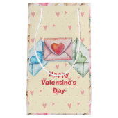 Valentine Envelope and Hearts Klein Cadeauzakje (Voorkant)