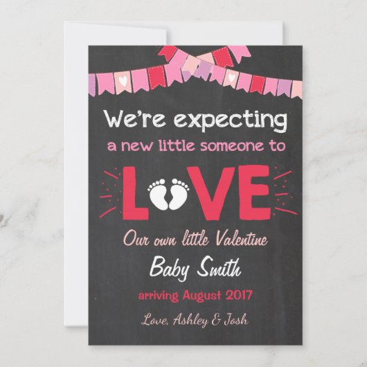 Valentine Faire-part de grossesse Révéler l'amour (Devant)
