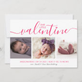 Valentine Faire-part de naissance 3 Photo Coeurs r (Devant)