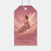 Valentine Fairy on Pink Clouds Fantasy Art Cadeaulabel (Voorkant)
