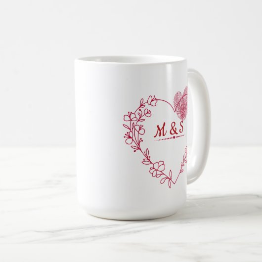 Valentine Fingerprint Heart  Mug (Devant droit)