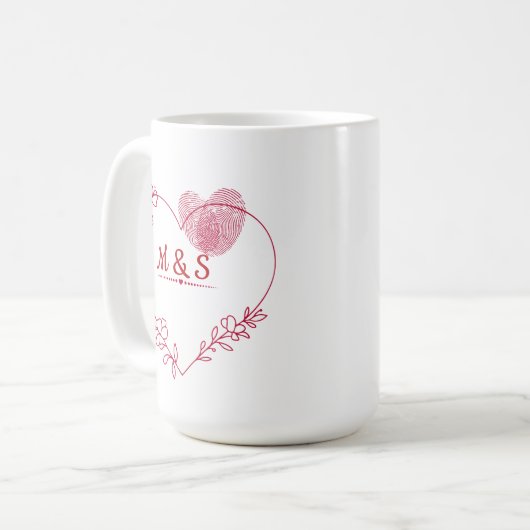 Valentine Fingerprint Heart  Mug (Devant gauche)