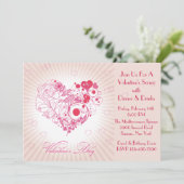 Valentine Floral Heart Invitation (Debout devant)