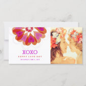 Valentine Flower Love Hearts Salutations Carte pho (Devant)