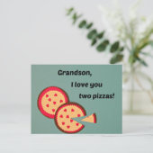 Valentine for Grandson - Pizza humor Feestdagenkaart (Staand voorkant)