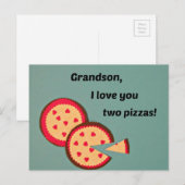 Valentine for Grandson - Pizza humor Feestdagenkaart (Voorkant / Achterkant)