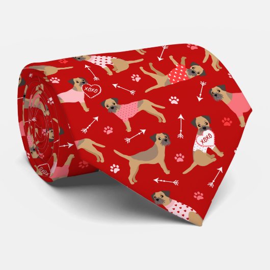 Valentine Frontière Terrier Cravate Motif (Roulé)