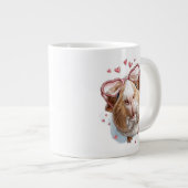 Valentine Gerbil Coffee Mug – Cute Heart Glasses  (Devant droit)