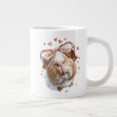 Valentine Gerbil Coffee Mug – Cute Heart Glasses  (Droite)