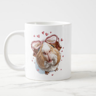 Valentine Gerbil Coffee Mug – Cute Heart Glasses  Extra Grote Beker