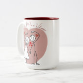 Valentine Gift Tweekleurige Koffiemok (Voorkant links)