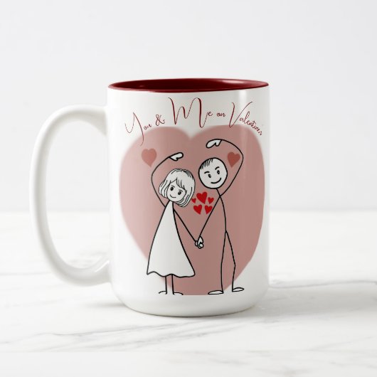 Valentine Gift Tweekleurige Koffiemok (Links)