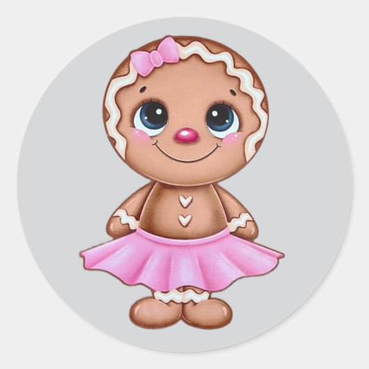 Valentine Gingerbread Girl Sticker – Sweet Love  (Devant)