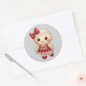 Valentine Gingerbread Girl Sticker – Sweet Love  (Enveloppe)