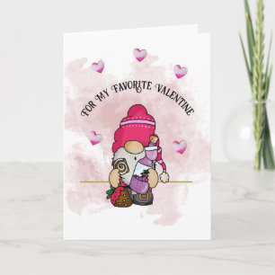 Valentine Gnome, Carte de voeux pliée de 5" x 7"