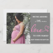 Valentine grossesse bébé coeur rose faire-part (Devant)